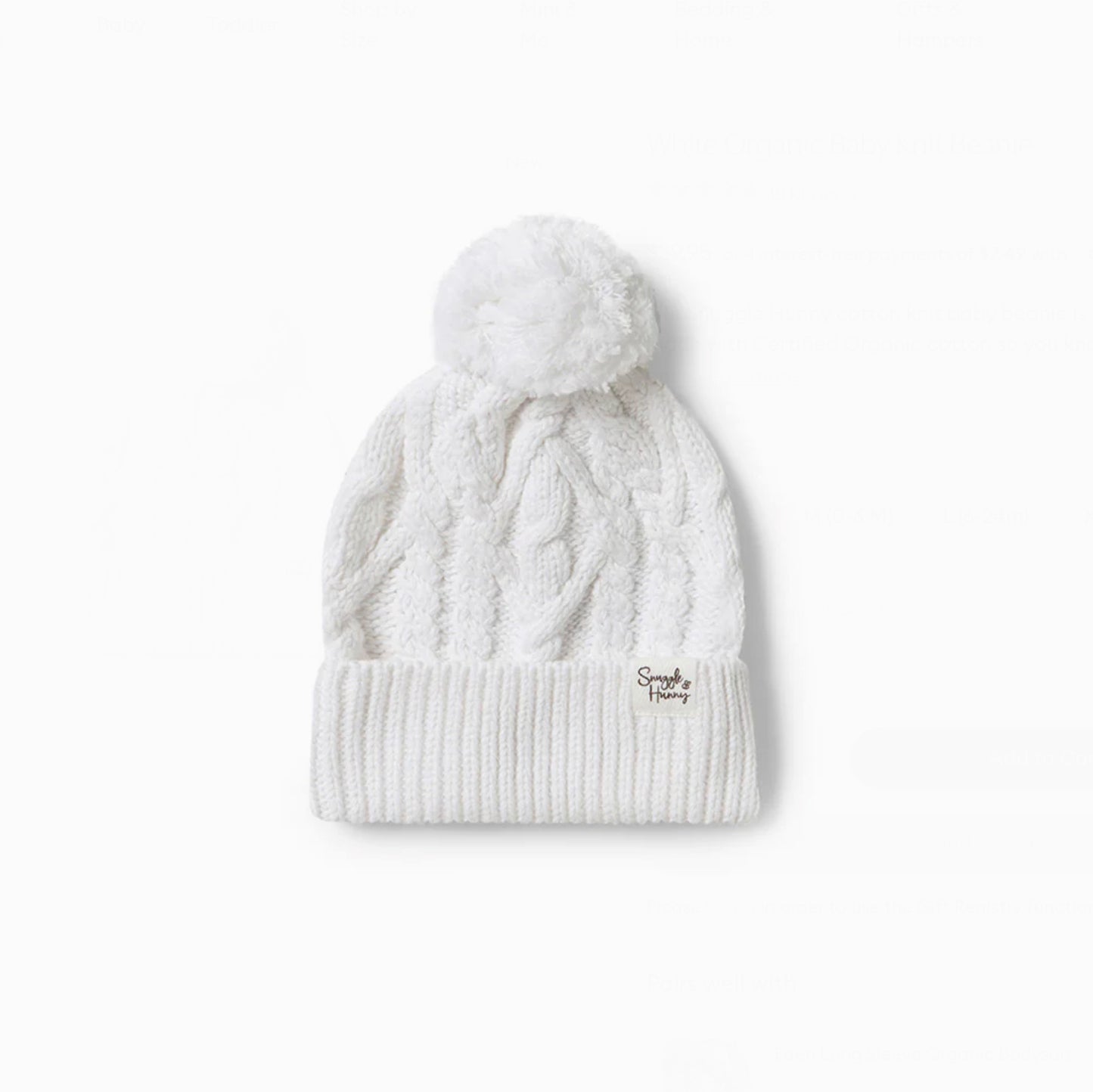 Organic Knitted Beanie - White