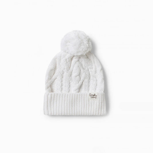 Organic Knitted Beanie - White