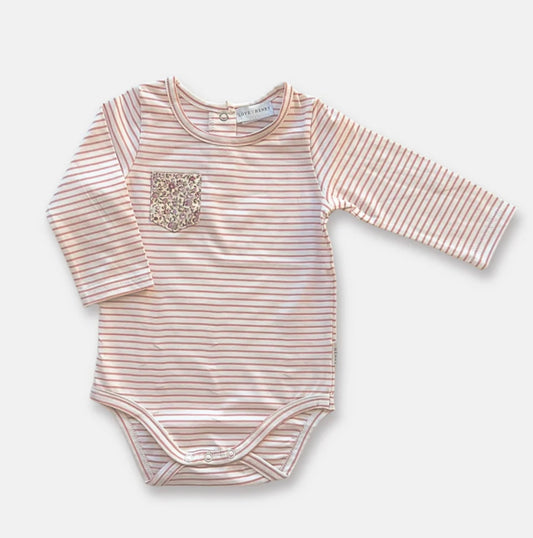Knit Romper - Pink Stripe