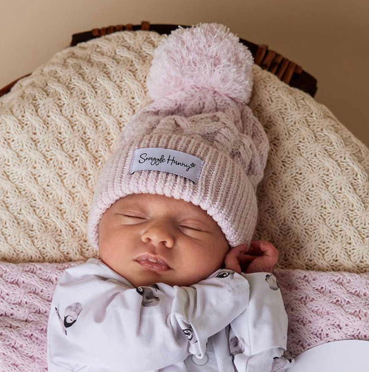 Organic Knitted Beanie - Blush Pink