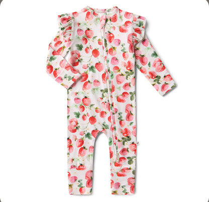 Organic Convertible Romper - Strawberry