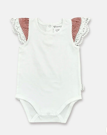 Knit Romper - Check Sleeve