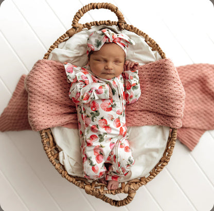 Organic Convertible Romper - Strawberry