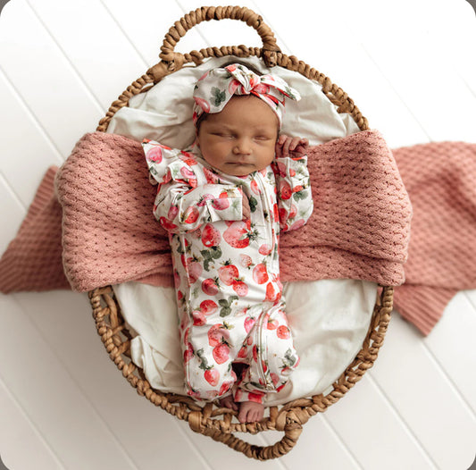 Organic Convertible Romper - Strawberry