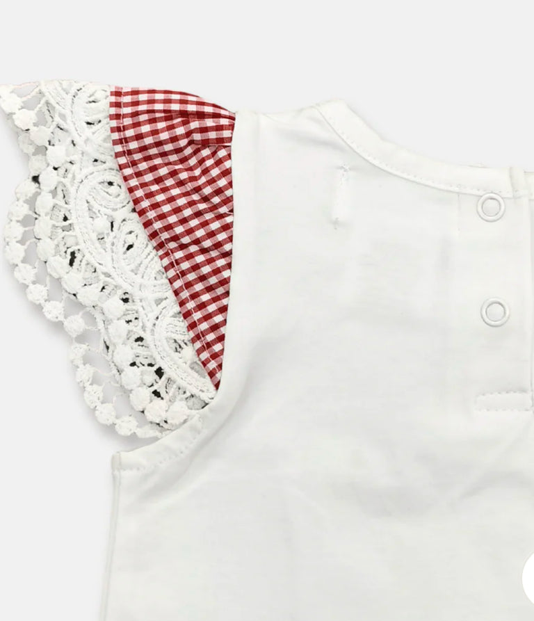 Knit Romper - Check Sleeve