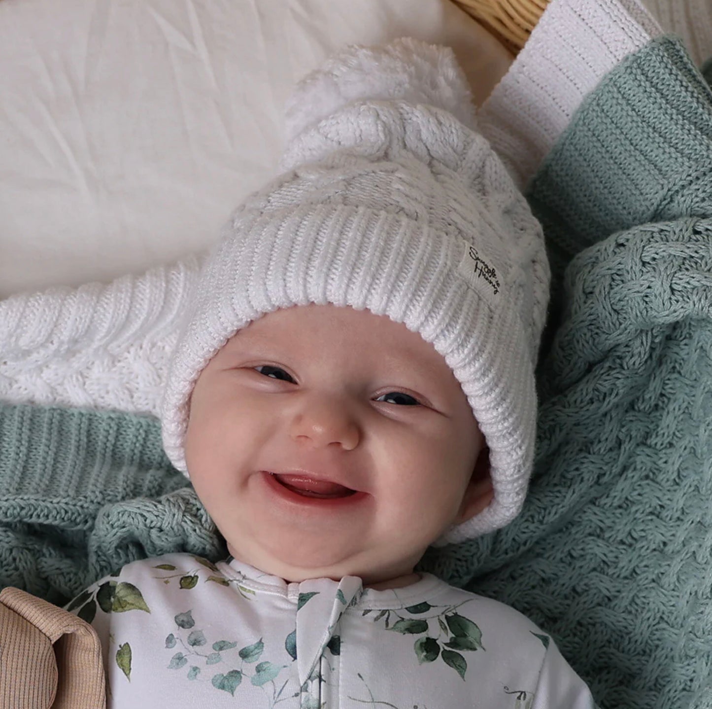 Organic Knitted Beanie - White