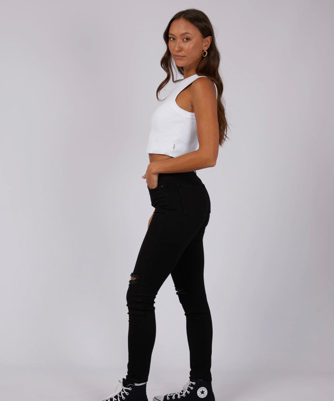 The Vice High Skinny Jean - Jet Black Trash