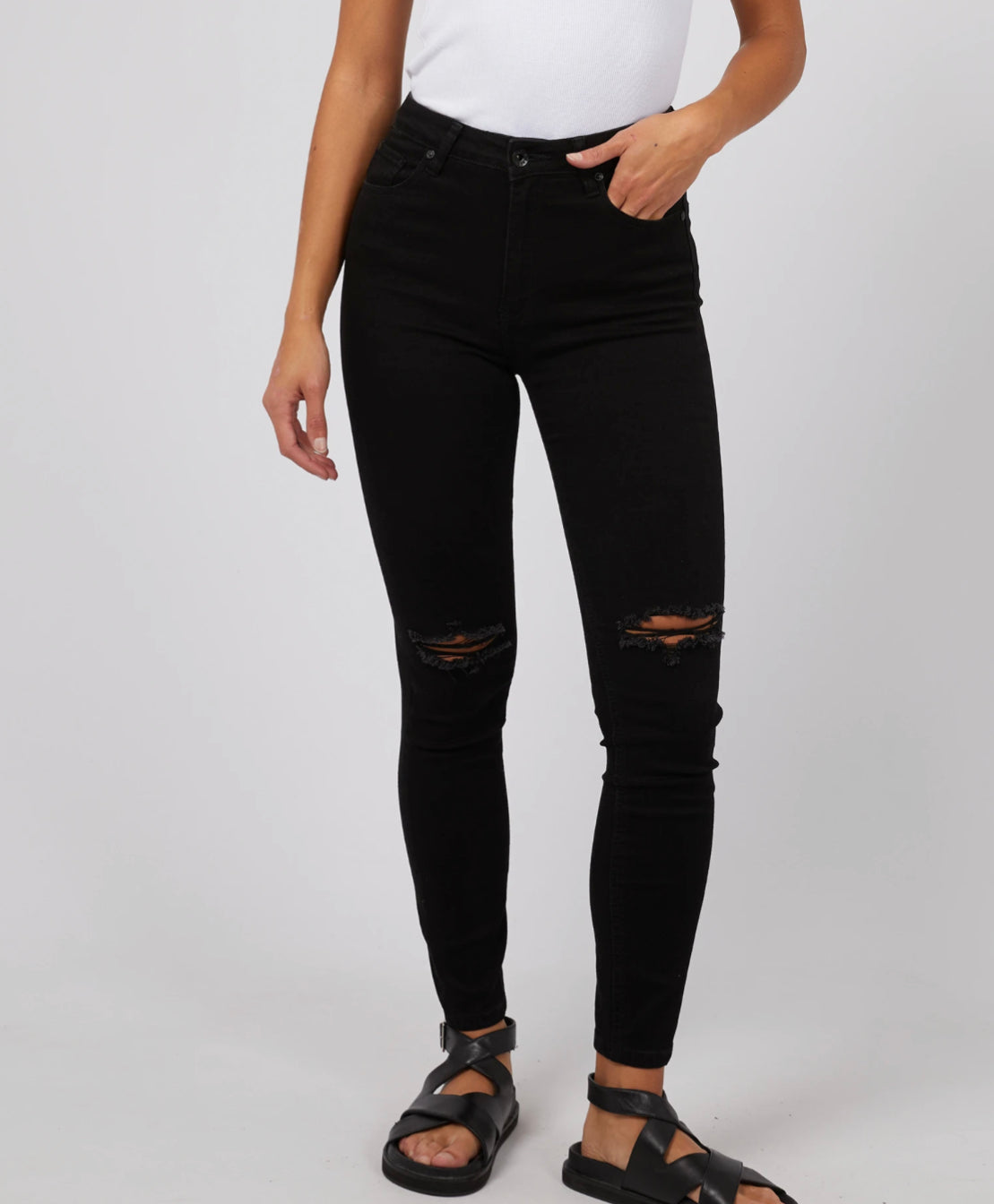 The Vice High Skinny Jean - Jet Black Trash